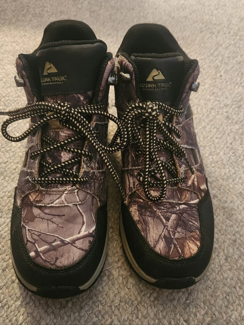 Ozark Trail Realtree Camo Lace-Up Hiking Shoes - Black/Brown/Tan